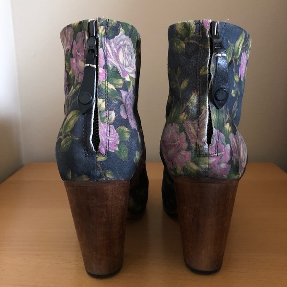 Rag and Bone nubuk suede floral print booties - Picture 2 of 5